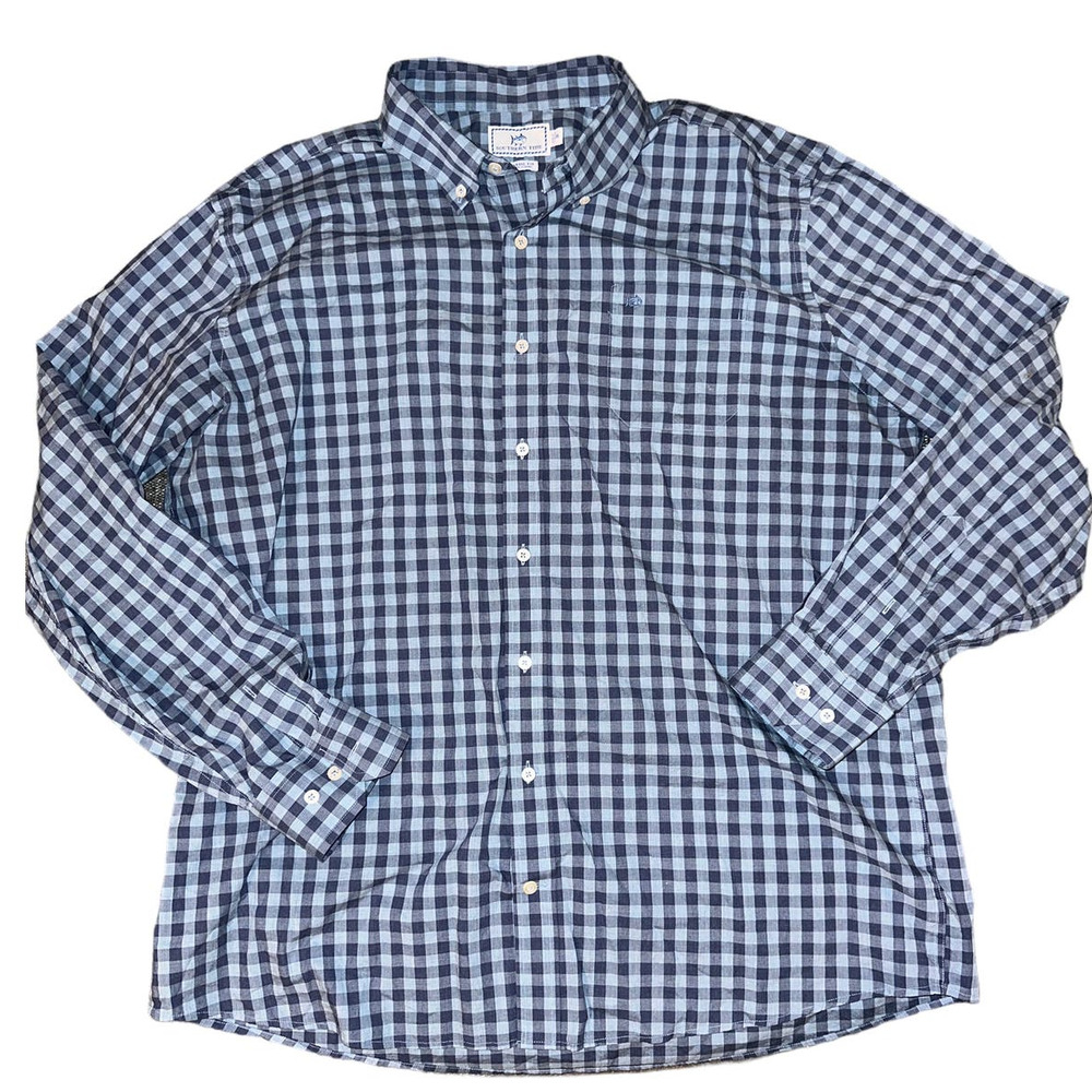 Southern Tide Men's Long Sleeve Plaid Button Down Size: XXL